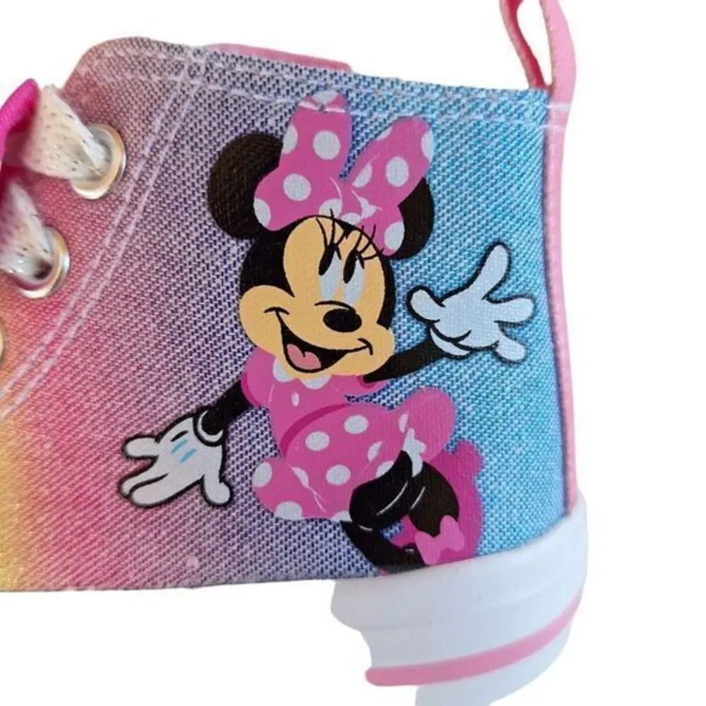 Disney Minnie High-top Sneakers For Girls in Light Canvas Size 7 (15cm) Col pink
